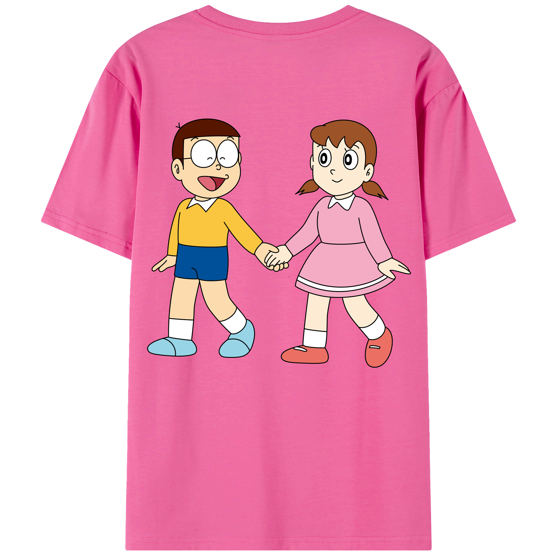 （画像用） ドラえもん 野比 のび太 Doraemon Nobita Nobi レディース半袖Tシャツ(バックプリント)